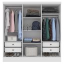 Ver imagem 7 de Quarto Casal Completo Guarda-Roupa Munique Cama Mônaco e Cômoda Istambul Espresso Móveis Branco/Neve