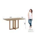 Ver imagem 3 de Mesa Natalí para 6 Lugares Tampo de 160cm Canto Arredondado com Vidro Marrom/Nature