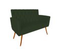 Ver imagem 1 de Namoradeira Decorativa Nina Capitonê Suede Verde 2 Lugares Pés Madeira Ms Decor