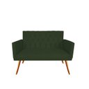 Ver imagem 2 de Namoradeira Decorativa Nina Capitonê Suede Verde 2 Lugares Pés Madeira Ms Decor