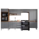 Ver imagem 1 de Cozinha Modulada 5 Peças Athena Freijó Cinza Megasul