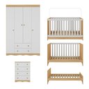 Ver mais imagens de Quarto de Bebê Completo Berço Americano 3 em 1 Colchão Realeza Multimóveis Mp4603 Madeirado/