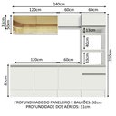 Ver imagem 4 de Armário de Cozinha Completa 240cm Branco Diamante Madesa 06