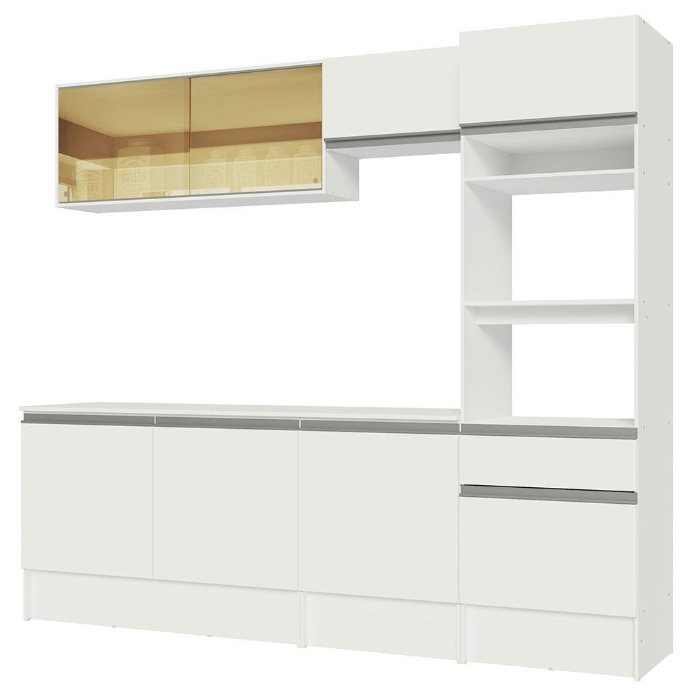 Armário de Cozinha Completa 240cm Branco Diamante Madesa 06 - 10