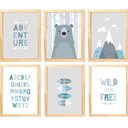 Ver imagem 1 de Quadro Infantil Urso 6 Un A4 Vidro e Pendurador