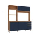 Ver imagem 3 de Cozinha Compacta Luna 7 Portas 3 Gavetas MDP 192,5cm Canela e Azul Profundo Kappesberg