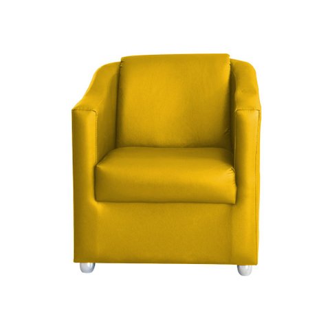 Poltrona Decorativa Lucy Sintético Amarelo MV Estofados