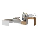 Ver imagem 1 de Conjunto Quarto Cama Solteiro com Colchão/escrivaninha Multimóveis Mp4226 Branco/rustic