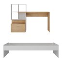 Ver imagem 5 de Conjunto Quarto Cama Solteiro com Colchão/escrivaninha Multimóveis Mp4226 Branco/rustic