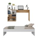 Ver imagem 4 de Conjunto Quarto Cama Solteiro com Colchão/escrivaninha Multimóveis Mp4226 Branco/rustic