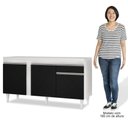 Ver imagem 4 de Balcão Gabinete para Pia 150cm sem Tampo 3 Portas 1 Gaveta Dakota Branco/preto - Lumil