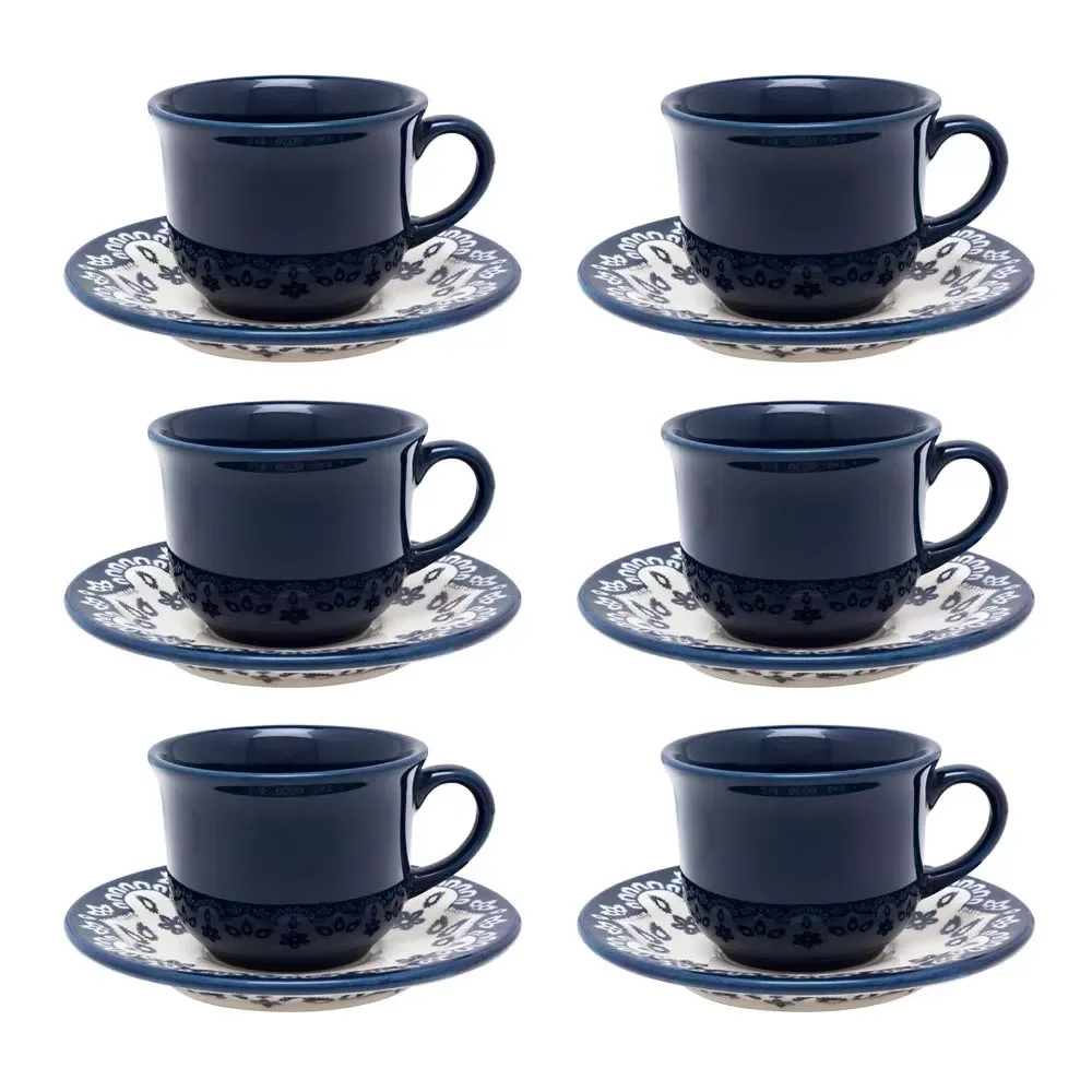 Conjunto de 6 Xícaras Grandes 200ml com Pires Floreal Energy - Oxford - 2