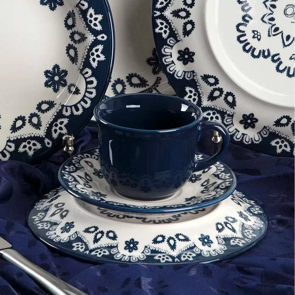 Conjunto de 6 Xícaras Grandes 200ml com Pires Floreal Energy - Oxford - 3