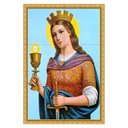 Ver imagem 1 de Quadro Santa Bárbara com Cálice e Palma 60x40 em Azulejos