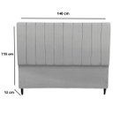 Ver imagem 2 de Cabeceira Estofada para Cama Box Casal Beatriz 140cm Suede Bege