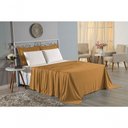 Ver imagem 4 de Jogo de Cama Casal Viúva Nobre 4 Peças Malha 100% Algodão - Cobre / Palha