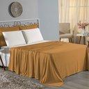 Ver imagem 1 de Jogo de Cama Casal Viúva Nobre 4 Peças Malha 100% Algodão - Cobre / Palha