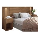 Ver imagem 7 de Painel Cama Box Madeirado Casal Bourbon C/ 2 Mesas 2 Gavetas e Leds Areia/jatobá - Santos Andirá