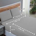 Ver imagem 4 de Kit Roupa de Cama Casal Percal 200 Fios 100% Algodão com Elástico e Fronhas 3 Peças:cinza