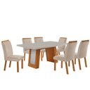 Ver imagem 2 de Mesa de Jantar Carolina Tampo 180cm MDF Vidro Canto Copo e 6 Cadeiras Athenas