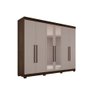 Guarda-roupa Casal 6 Portas 6 Gavetas com Espelho Órion Premium Salleto Savana/off White - 1