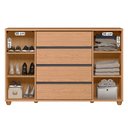 Ver imagem 5 de Cômoda Quarto Evidenza com 4 Gavetas e 2 Portas de Correr Freijo/off White/titanium