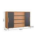 Ver imagem 4 de Cômoda Quarto Evidenza com 4 Gavetas e 2 Portas de Correr Freijo/off White/titanium