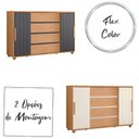 Ver imagem 3 de Cômoda Quarto Evidenza com 4 Gavetas e 2 Portas de Correr Freijo/off White/titanium