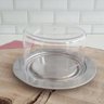 Prato Inox Cúpula Acrílico Porta Queijo Mina Frios Geladeira - 3