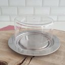 Ver imagem 3 de Prato Inox Cúpula Acrílico Porta Queijo Mina Frios Geladeira