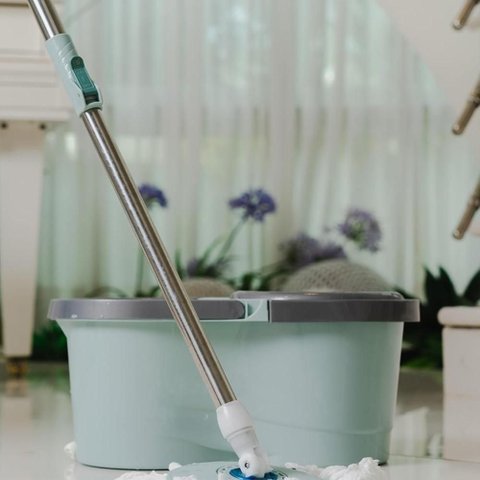 Mop Inox Balde Duplo com Rodinha Esfregao 360 Giratorio Cesto Profissional Grande 12 Litros Rodo Vas