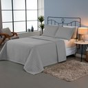 Ver imagem 1 de Kit Colcha Cobre Leito Matelado Casal King Size 3 Peças Copacabana 300 Fios:cinza