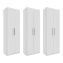 Ver imagem 1 de Kit com 3 Armários Multiuso Organizador 02 Portas Rimo Branco