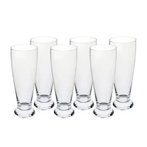 Jogo 6 Copos Cerveja Pilsner 200ml em Cristal Ecológico