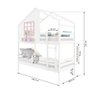 Beliche Casinha com Janela e Grade de Proteção Madeira Maciça Branco/ Rosa Housin - 4