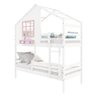 Beliche Casinha com Janela e Grade de Proteção Madeira Maciça Branco/ Rosa Housin - 5