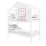 Beliche Casinha com Janela e Grade de Proteção Madeira Maciça Branco/ Rosa Housin - 2