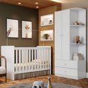 Ver imagem 1 de Quarto de Bebê Completo Thaiany 2 Portas 2 Gavetas Branco - Bci Móveis