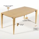 Ver imagem 4 de Mesa de Jantar 6 Lugares Alasca 180x100 Cm Madeira Maciça M04 Mel - Lyam Decor