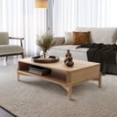 Ver imagem 4 de Mesa de Centro Retangular para Sala Living Madeira Maciça Benton F06 Tauari - Lyam Decor