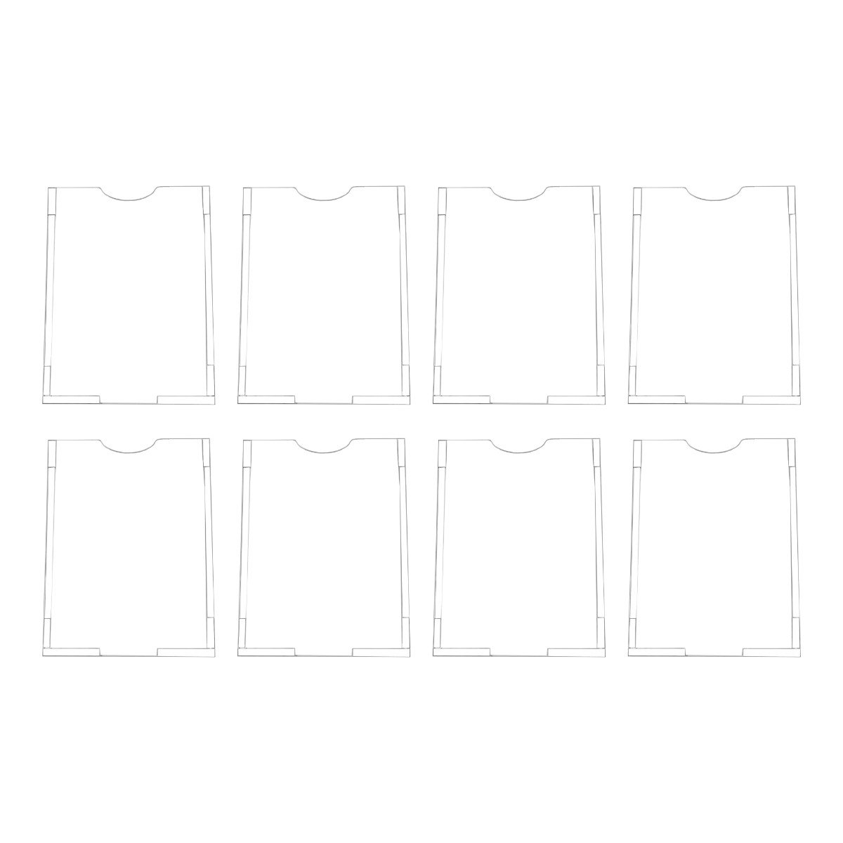 Kit com 8 Displays Acrílico A4 em Acrílico Cristal 2mm - Retrato - Abertura Topo