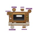 Ver imagem 3 de Estante P/ Sala até 75 Pol Ouro Preto Ripado C/ 2gav. 2ptas. 4prat. e Leds 224x198cm Nature/off
