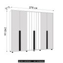 Ver imagem 4 de Guarda Roupa Casal 278cm 6 Portas 8 Espelhos Zac Off/cinamomo Z10 - Mpozenato