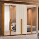 Ver imagem 2 de Guarda Roupa Casal 278cm 6 Portas 8 Espelhos Zac Off/cinamomo Z10 - Mpozenato