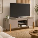Ver imagem 1 de Rack para Sala de Estar TV 65 pol Orgânico 2 Portas 160cm Jaraguá B02 Fendi - Lyam Decor