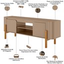 Ver imagem 5 de Rack para Sala de Estar TV 65 pol Orgânico 2 Portas 160cm Jaraguá B02 Fendi - Lyam Decor