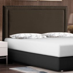 Cabeceira Cama Casal Box Estofado 138 cm Texas Veludo:Marrom - 1