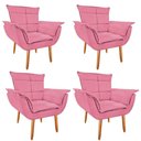 Ver imagem 1 de Kit 4 Poltronas Opala Suede Rosa
