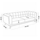 Ver imagem 4 de Sofá 02 Lugares para Sala de Estar Pés em Madeira 180cm Florian M03 Linho Cinza - Lyam Decor