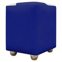 Ver imagem 5 de Puff Decorativo Quadrado Penteadeira Urban - Azul Royal-bege Corino